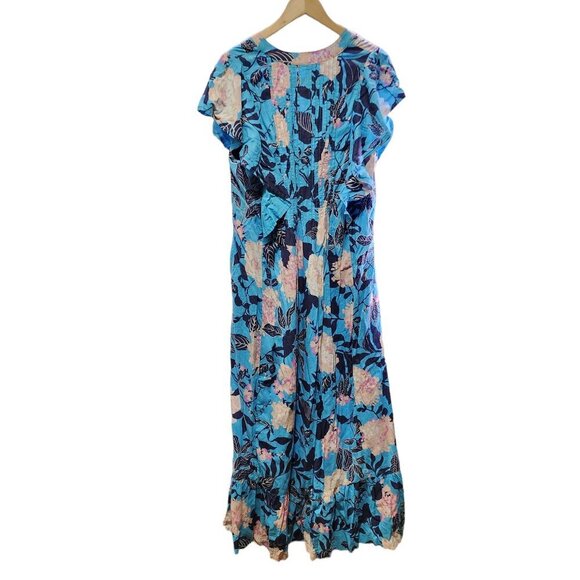 Anthropologie Maeve The Cassandra Maxi Dress Size S Blue Fluttery Maxi - Picture 4 of 14